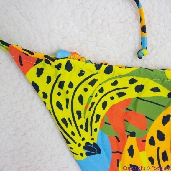 NEW It’s Now Cool square top string bottom bikini‎ in bananas, M - Picture 15 of 16